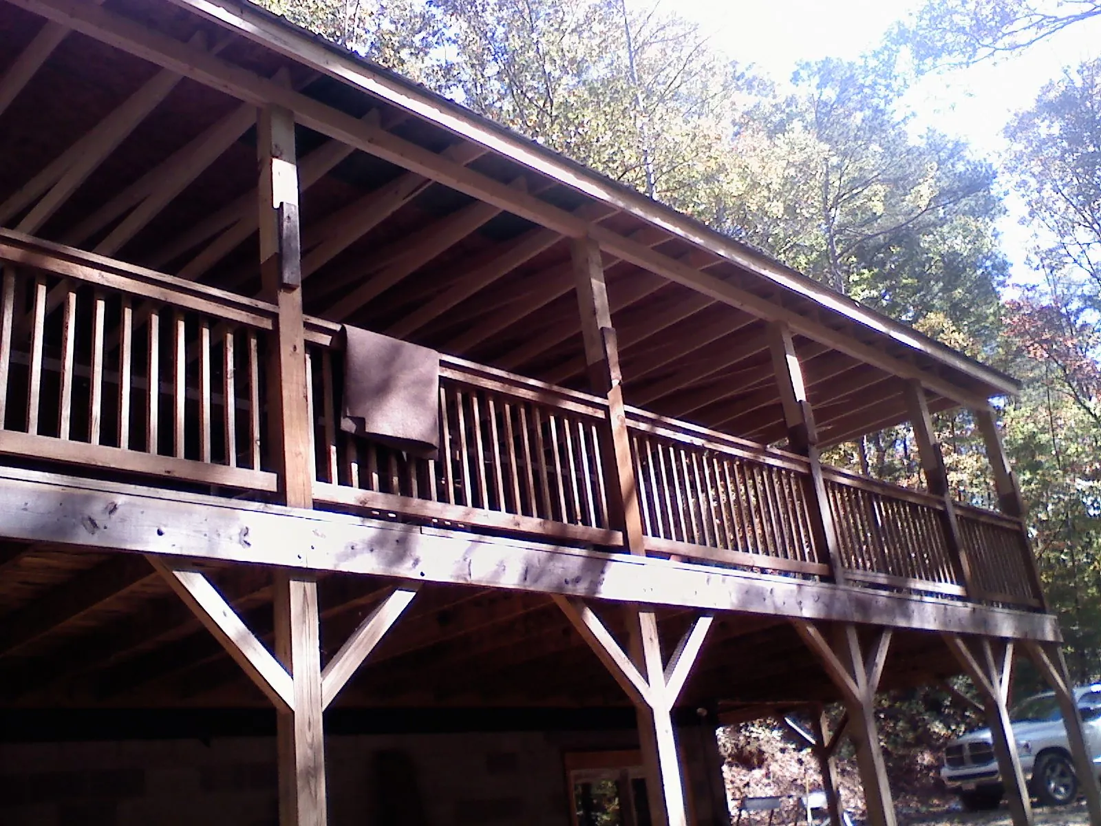 Timber framing under a new elevated porch and deck — Roof Leak Repair in Mazomanie by Roofing Brothers